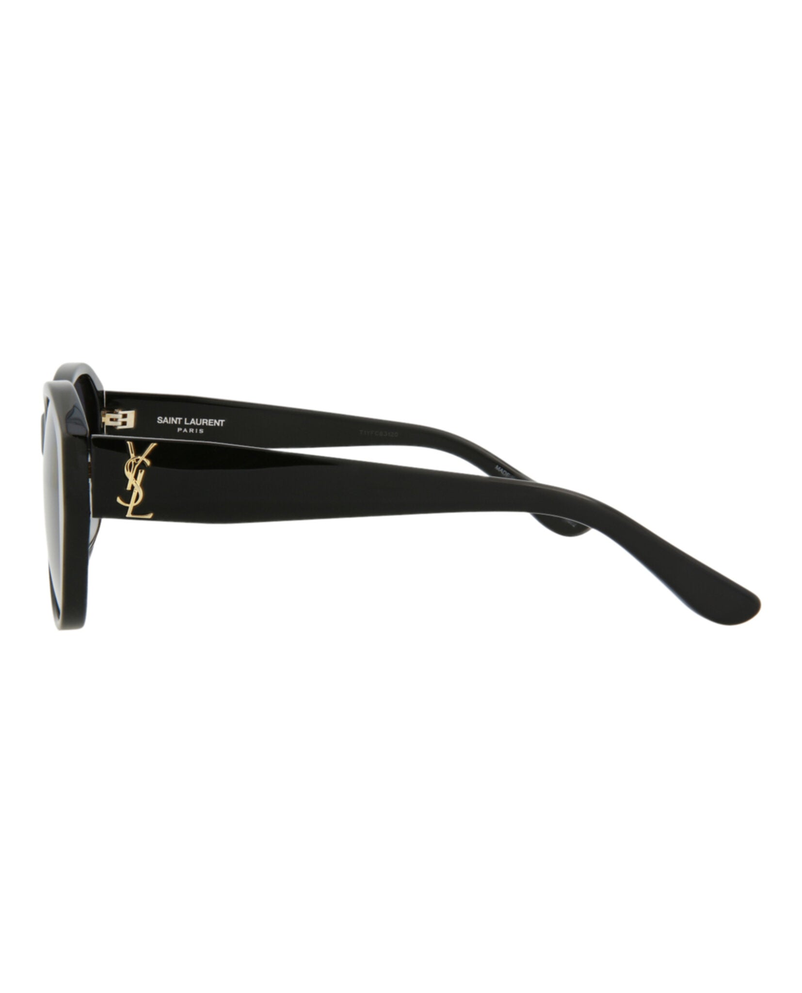 Saint Laurent Womens Round/Oval Black Black Grey Fashion Designer Eyewear