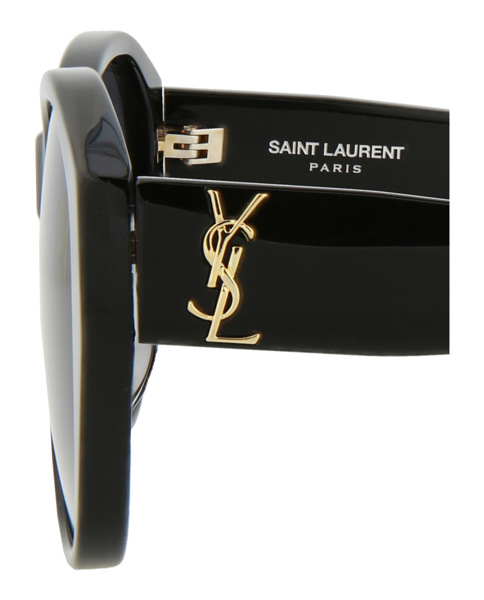 Saint Laurent Womens Round/Oval Black Black Grey Fashion Designer Eyewear