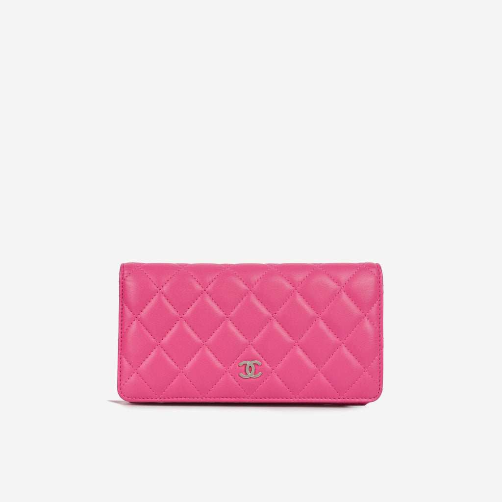 Chanel Bifold Classic Wallet - Pink Lambskin | Silver Hardware