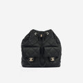 Chanel Small Duma Bucket Backpack - Black Lambskin | Champagne Gold Hardware