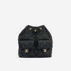 Chanel Small Duma Bucket Backpack - Black Lambskin | Champagne Gold Hardware