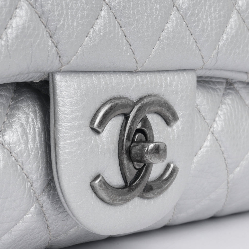 Chanel XXL Airline Flap - Silver Calfskin | Ruthenium Hardware