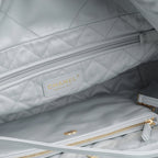 Chanel Small 22 Tote - Light Blue Calfskin | Gold Hardware