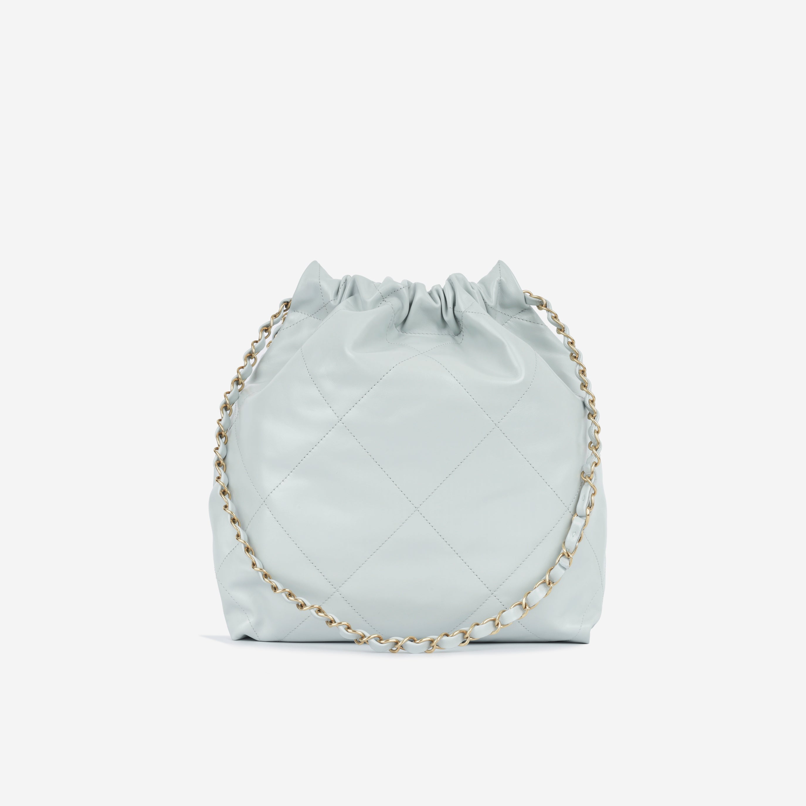 Chanel Small 22 Tote - Light Blue Calfskin | Gold Hardware