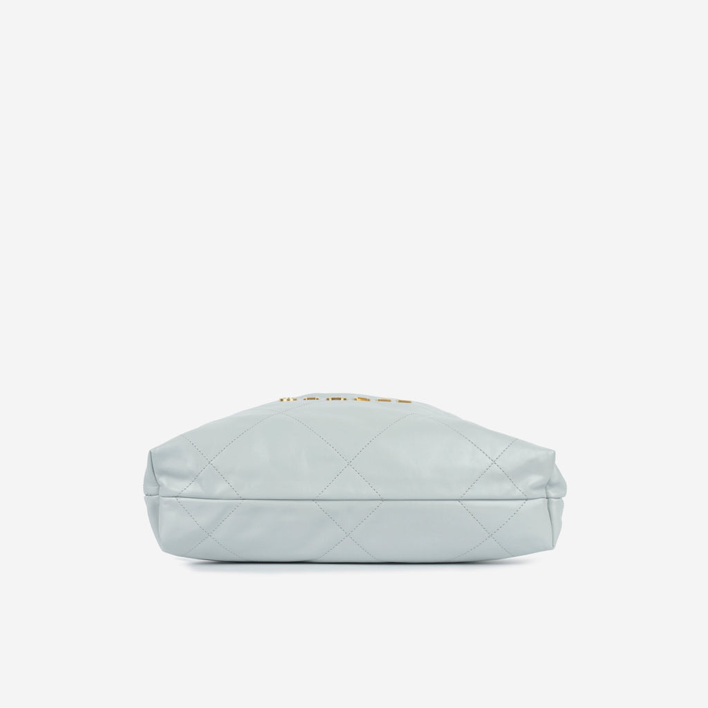 Chanel Small 22 Tote - Light Blue Calfskin | Gold Hardware