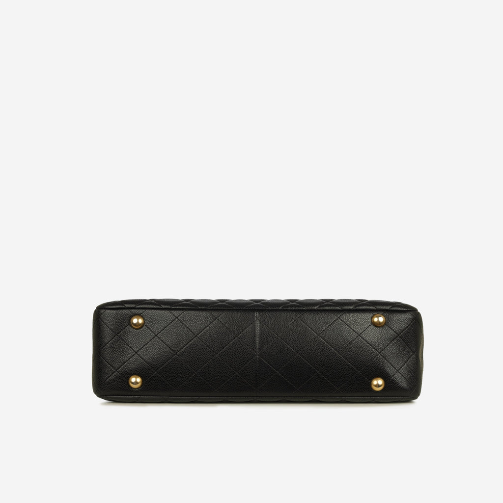 Chanel Classic Flap Shopping Tote - Black Caviar | Antique Gold Hardware