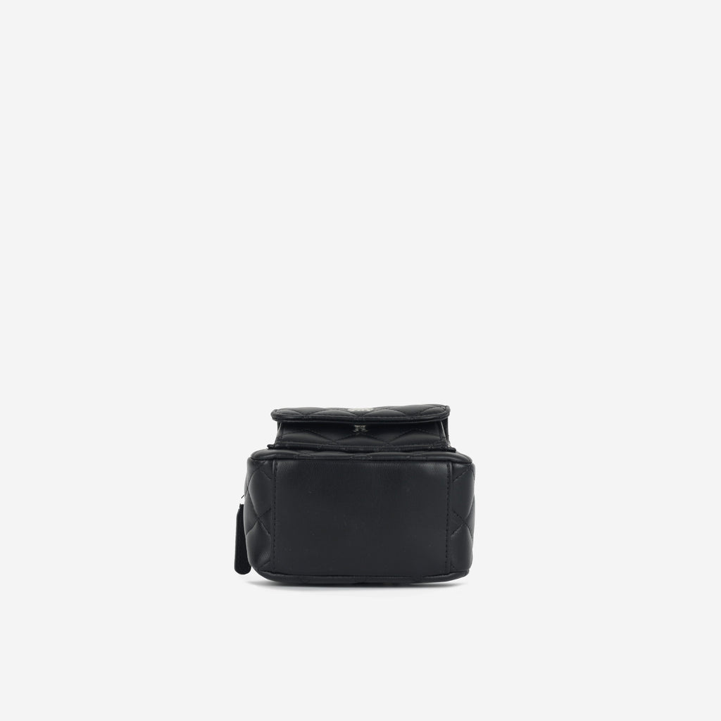 Chanel Mini CC Classic Backpack - Black Lambskin | Silver Hardware