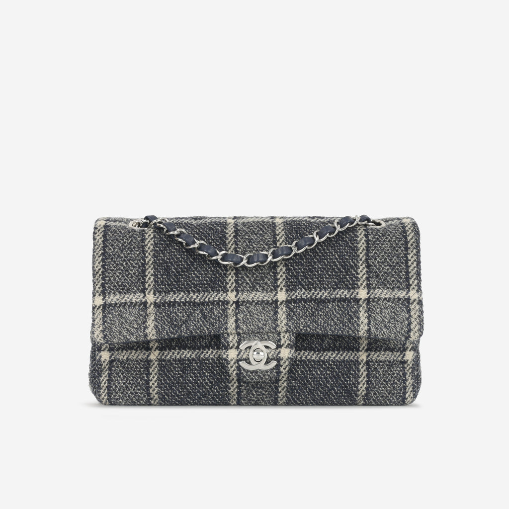 Chanel Medium Classic Flap - Mixed Tartan Tweed | Silver Hardware