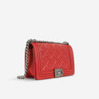 Chanel Rouge Chateau Celtic Old Medium Boy Bag | Ruthenium Hardware