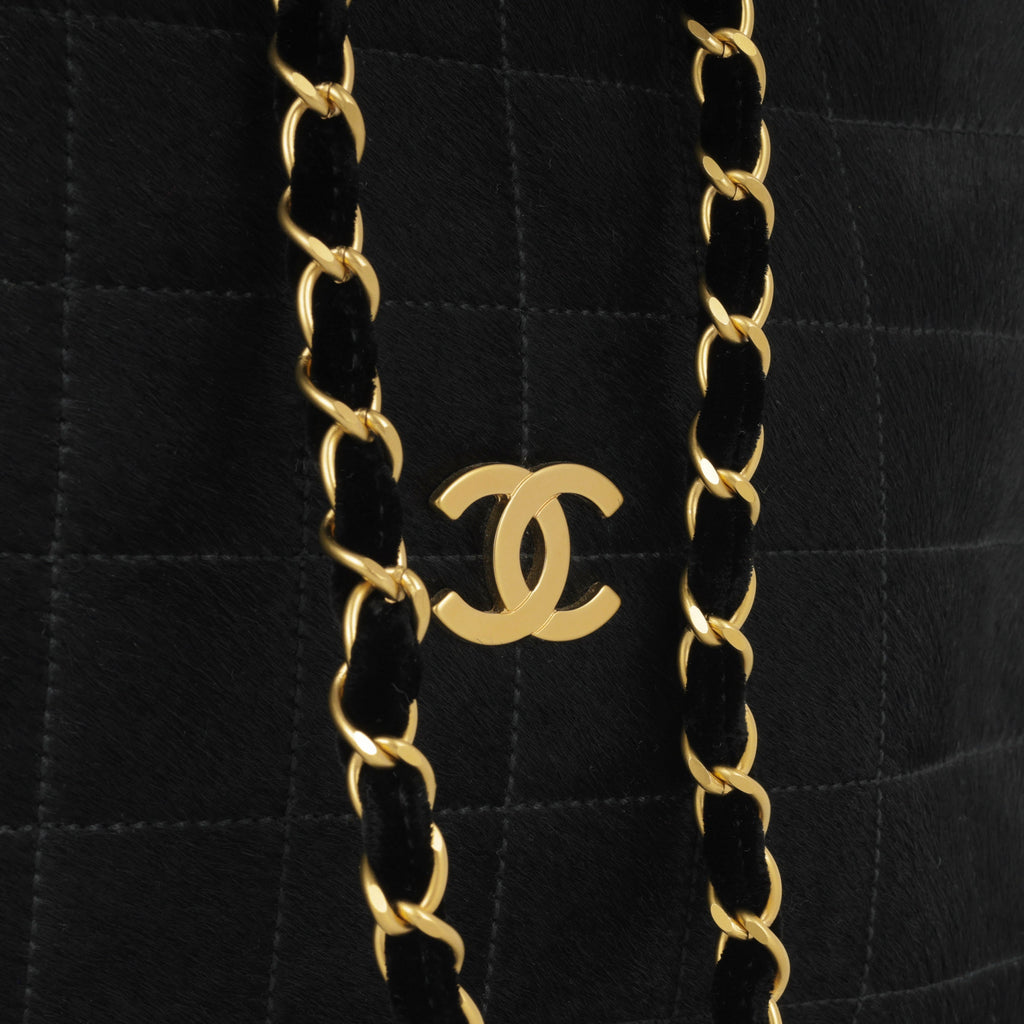 Chanel Vintage Chocolate Bar Drawstring Tote