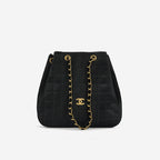 Chanel Vintage Chocolate Bar Drawstring Tote