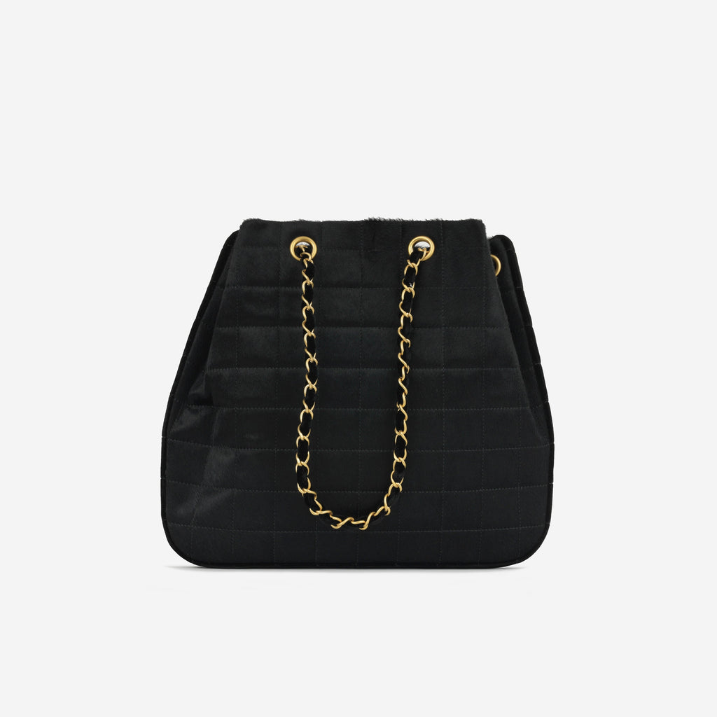 Chanel Vintage Chocolate Bar Drawstring Tote