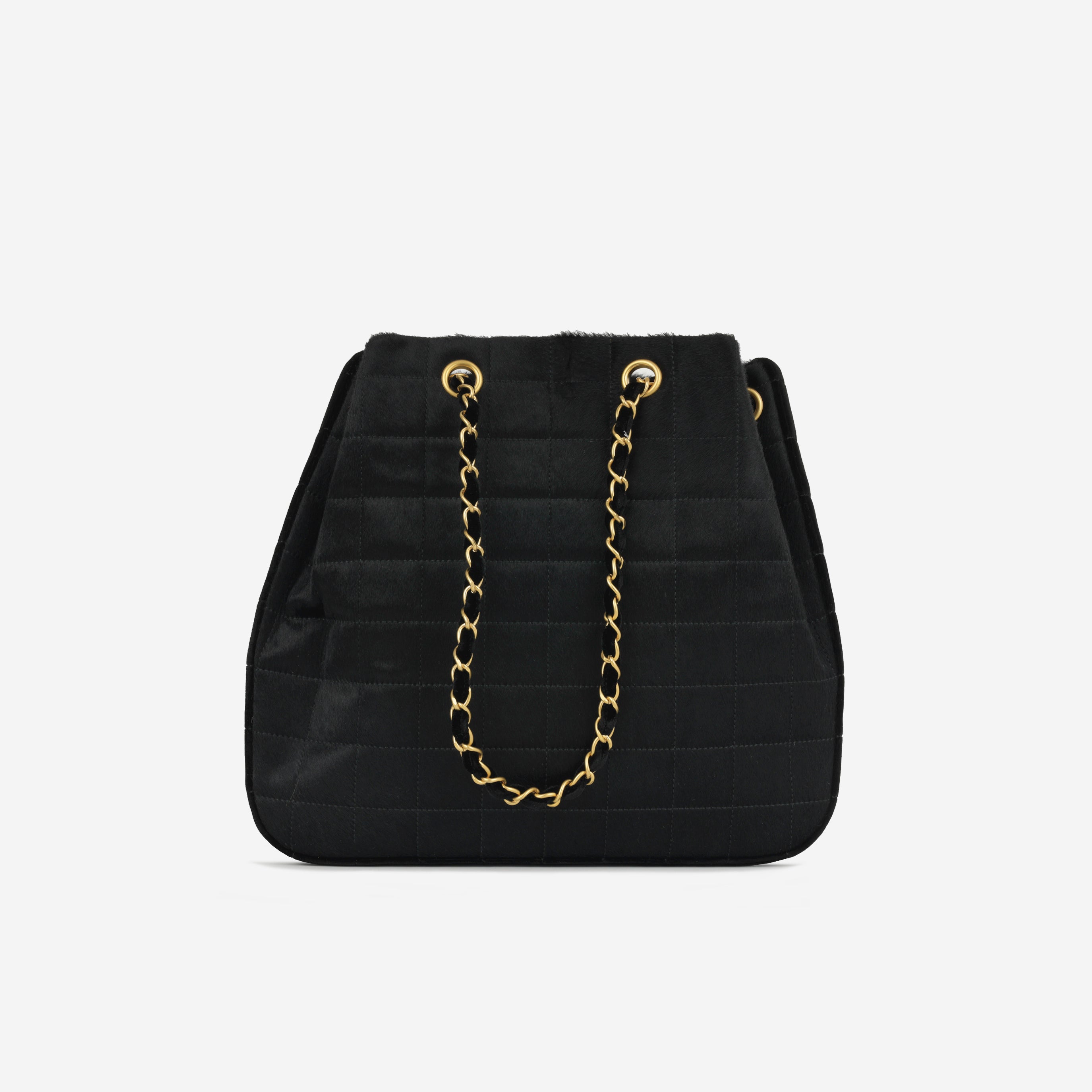 Chanel Vintage Chocolate Bar Drawstring Tote