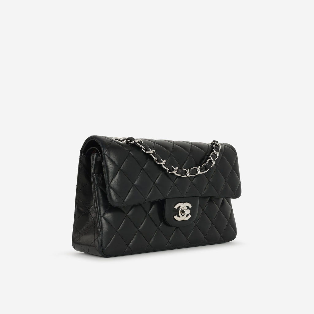Chanel Small Classic Flap - Black Lambskin | Silver Hardware