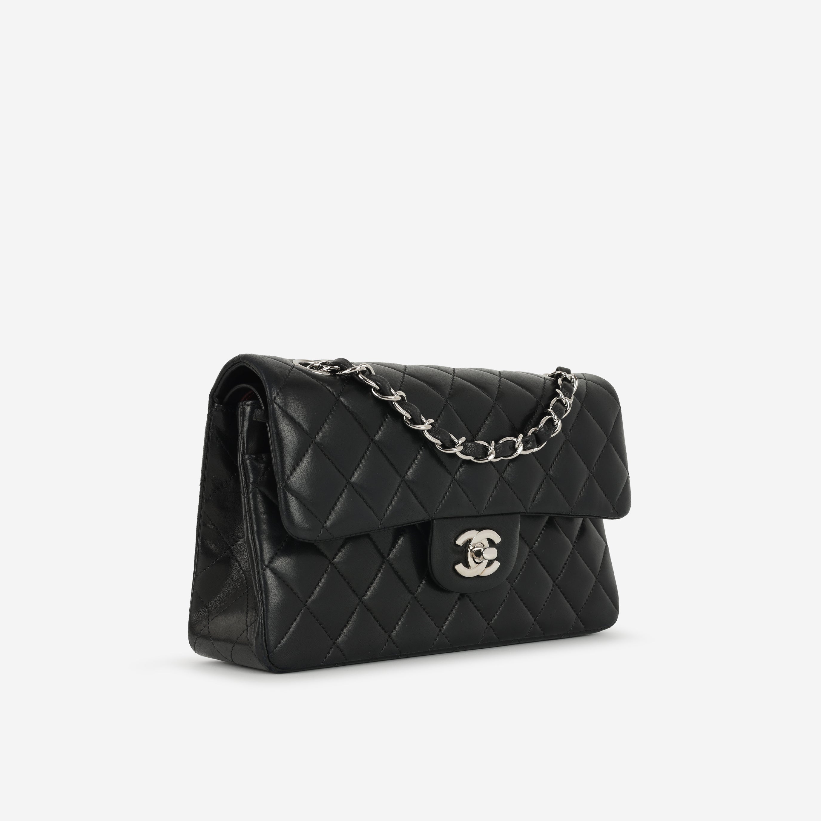 Chanel Small Classic Flap - Black Lambskin | Silver Hardware