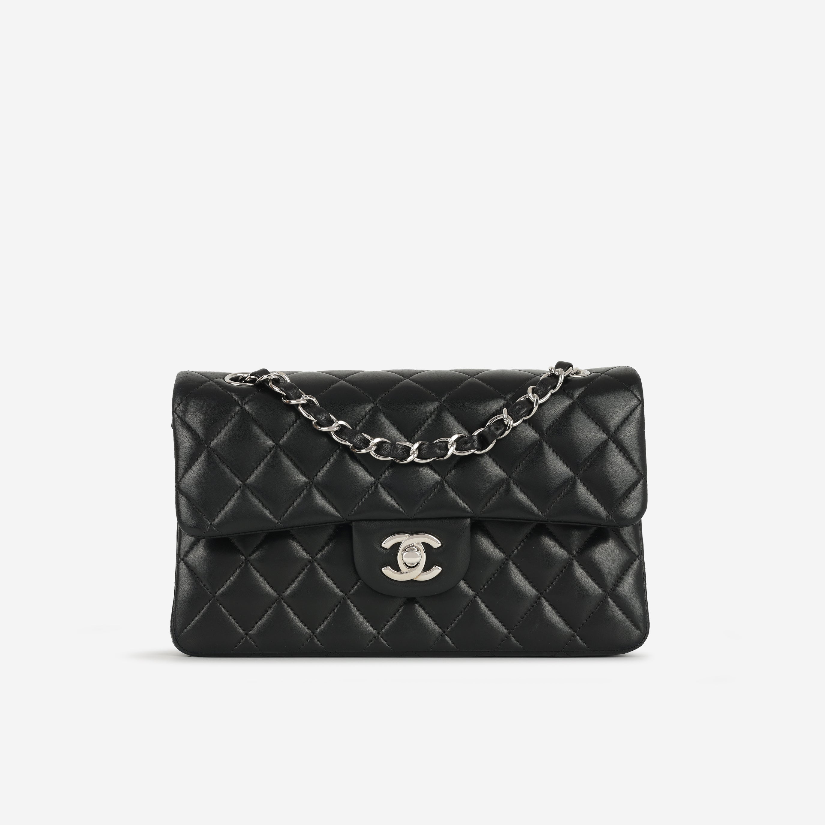 Chanel Small Classic Flap - Black Lambskin | Silver Hardware