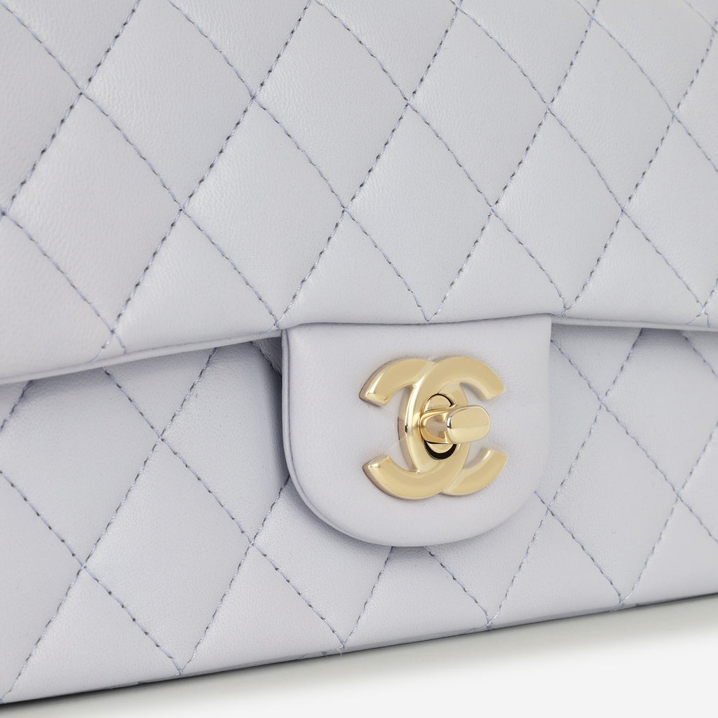 Chanel Mini Rectangular Top Handle - Lilac Lambskin | Champagne Gold Hardware