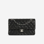 Chanel Medium Classic Flap - Black Lambskin | Silver Hardware