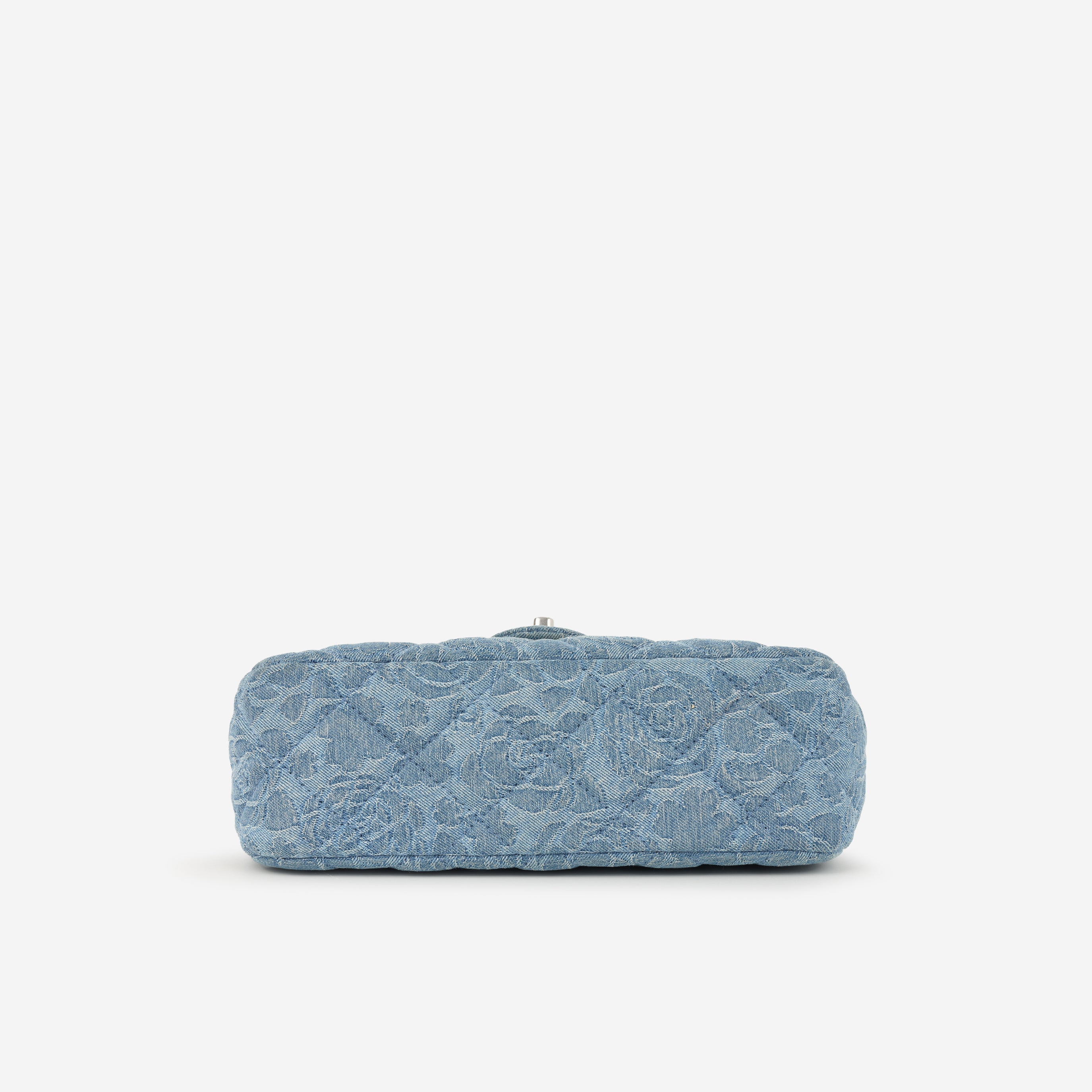 Chanel Mediun Denim Quilted Camellia Flap
