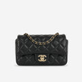 Chanel Slim Mini Rectangular - Black Lambskin | Champagne Gold Hardware