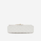 Chanel Medium Classic Flap - White Caviar | Champagne gold hardware
