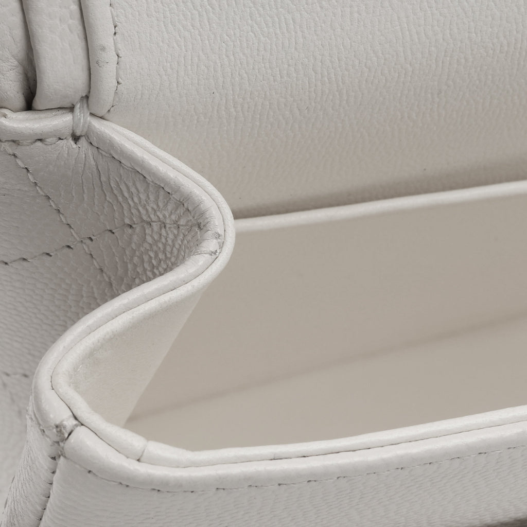Chanel Medium Classic Flap - White Caviar | Champagne gold hardware