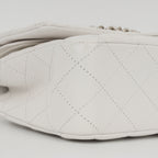 Chanel Medium Classic Flap - White Caviar | Champagne gold hardware