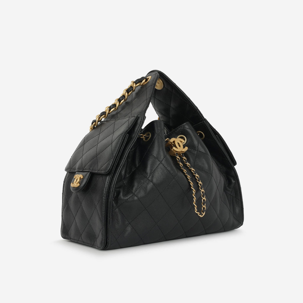 Chanel Small 25 Hobo - Black Caviar | Gold Hardware
