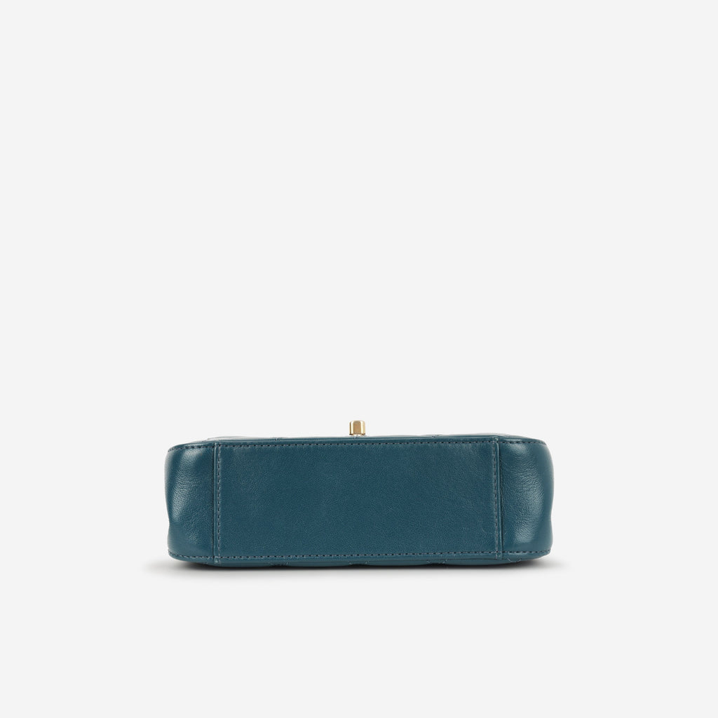 Chanel Infinity Top Handle - Blue Calfskin | Gold Hardware