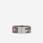 Hermes Baobab Cat Hinged Narrow Bracelet Enamel | Palladium Plated