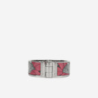 Hermes Baobab Cat Hinged Narrow Bracelet Enamel | Palladium Plated