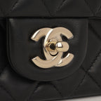 Chanel Mini Rectangular - Black Lambskin | Champagne Gold Hardware