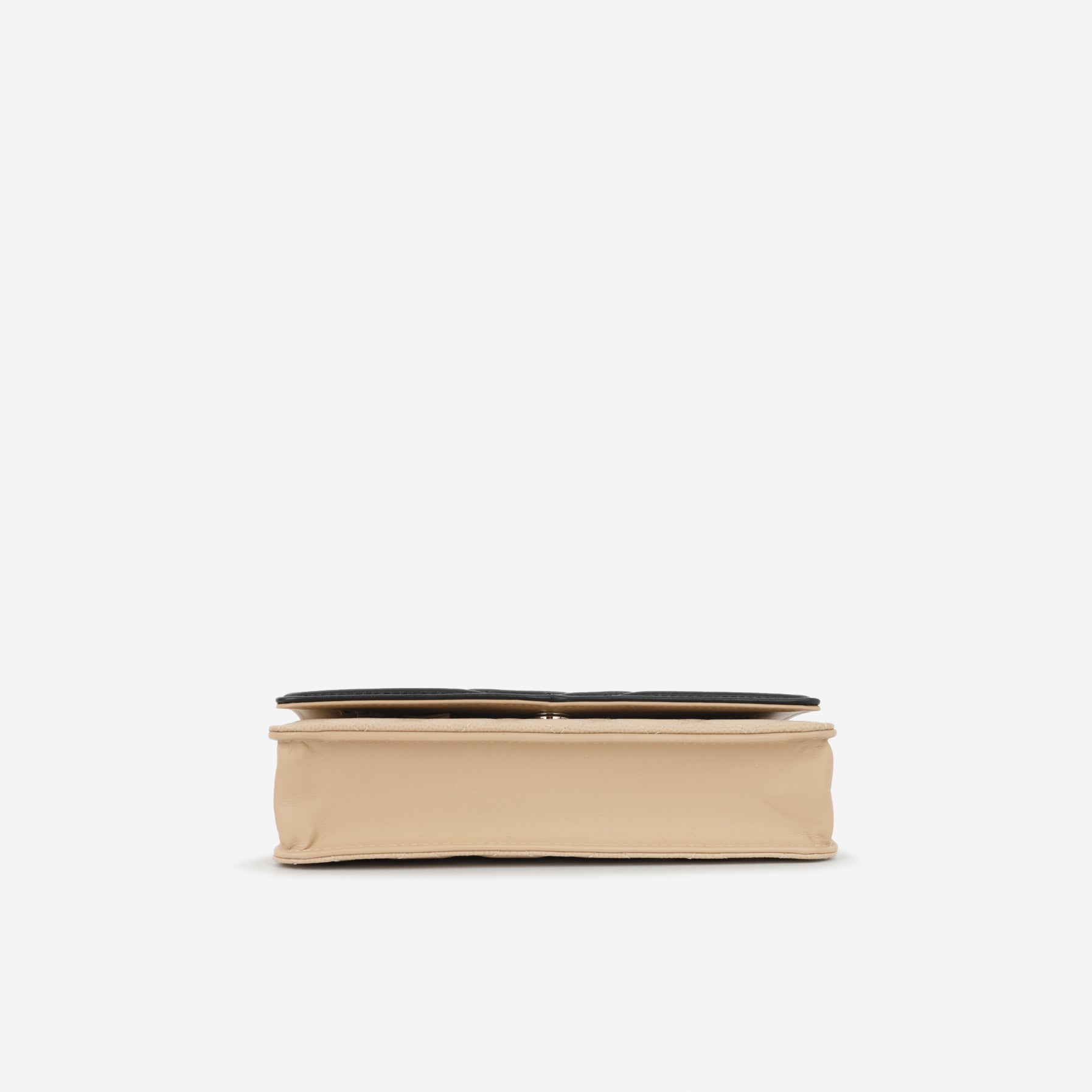 Chanel Filigree Wallet on Chain - Beige / Black Caviar | Champagne Gold Hardware