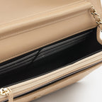 Chanel Filigree Wallet on Chain - Beige / Black Caviar | Champagne Gold Hardware