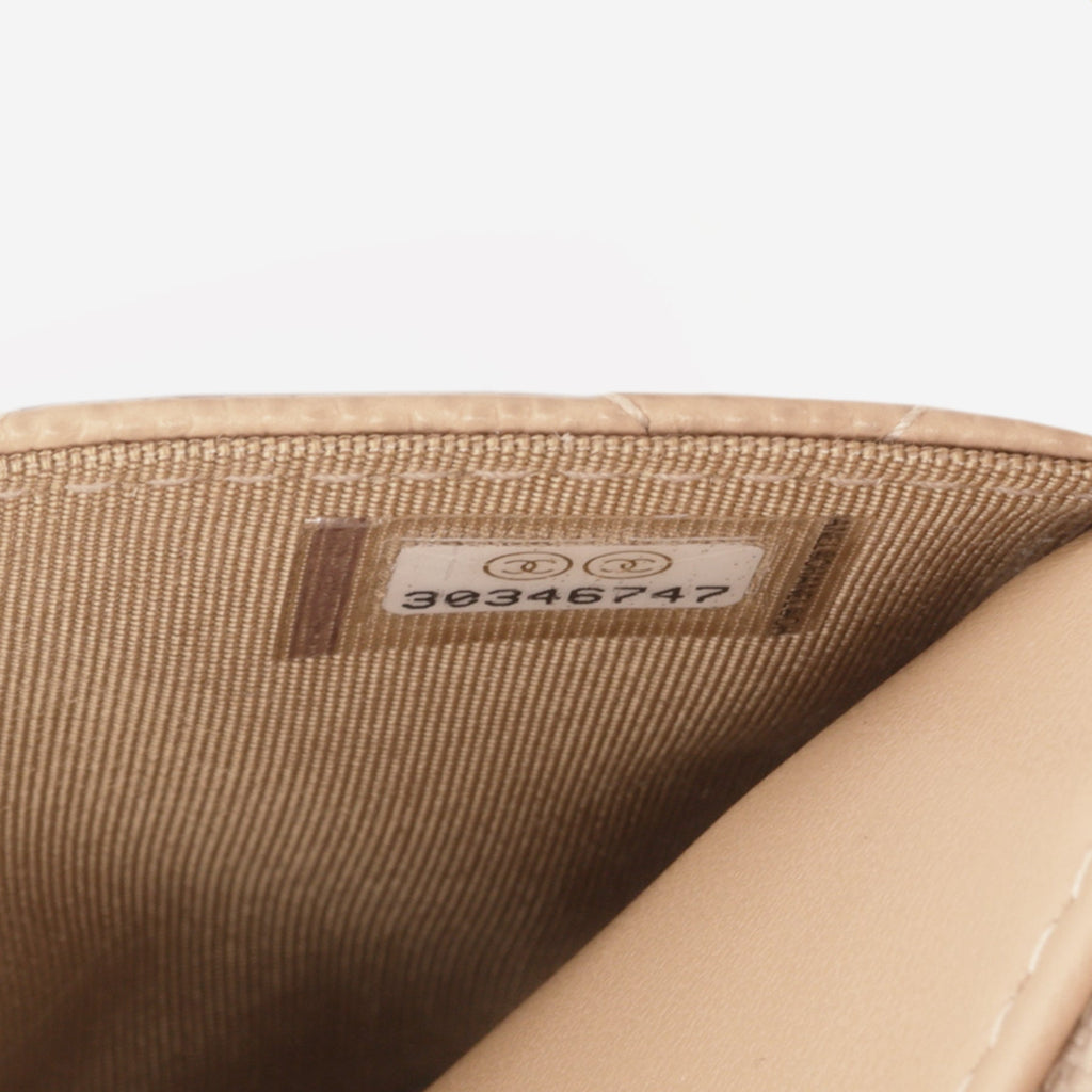 Chanel Filigree Wallet on Chain - Beige / Black Caviar | Champagne Gold Hardware