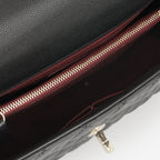 Chanel Medium Coco Handle - Black Caviar | Champagne Gold