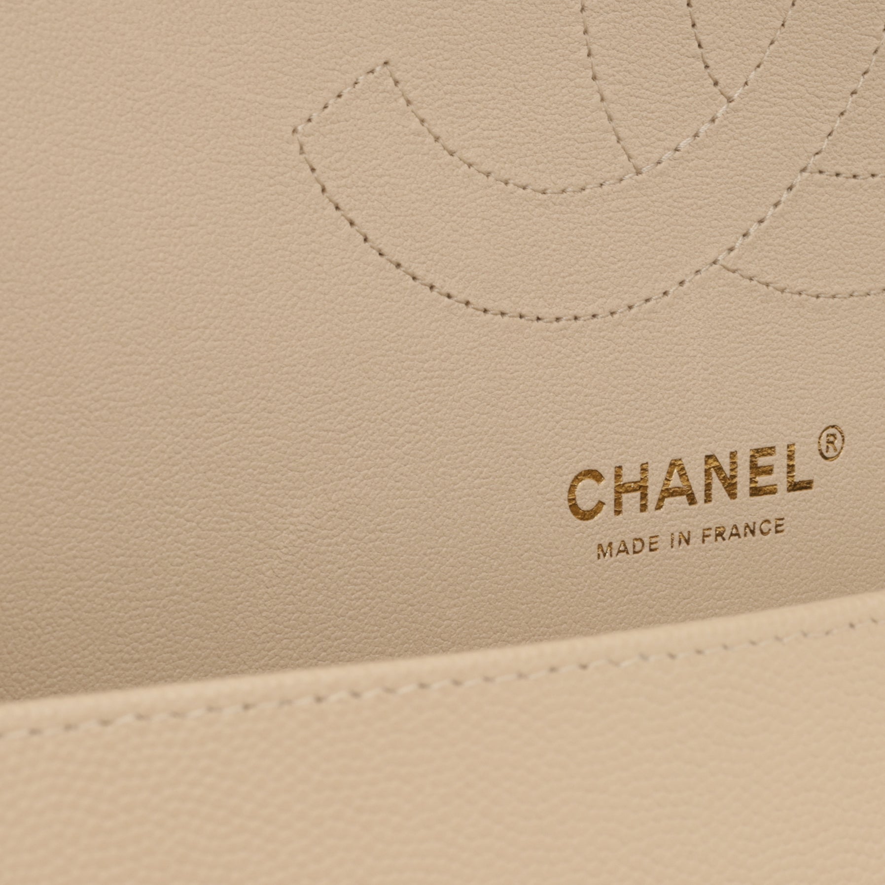 Chanel Classic Jumbo Double Flap - Ecru Caviar | Champagne Gold Hardware