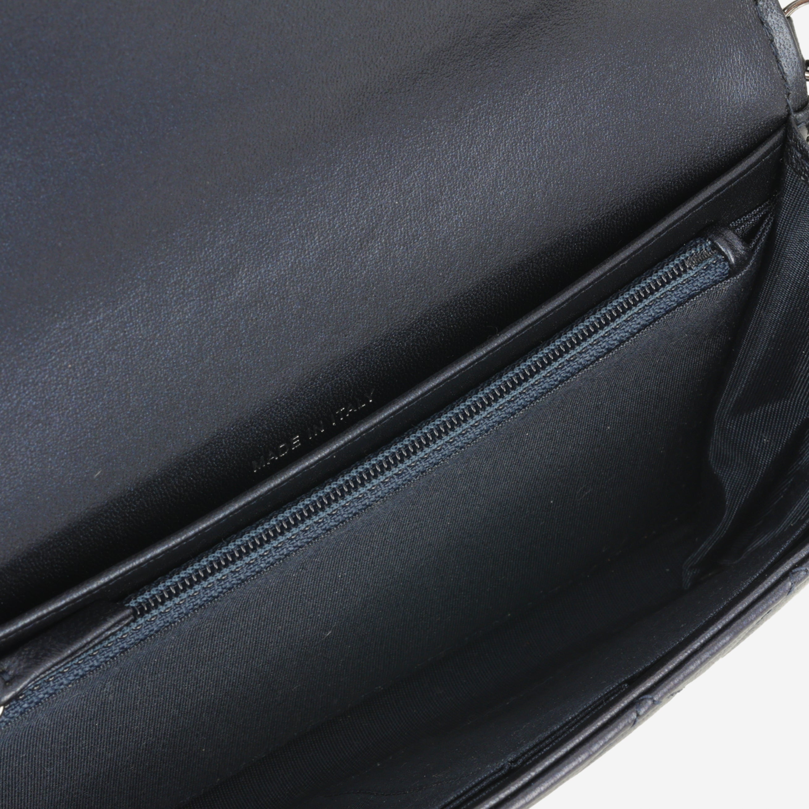 Chanel Shoulder Boy WOC - Navy Iridescent | Ruthenium Hardware