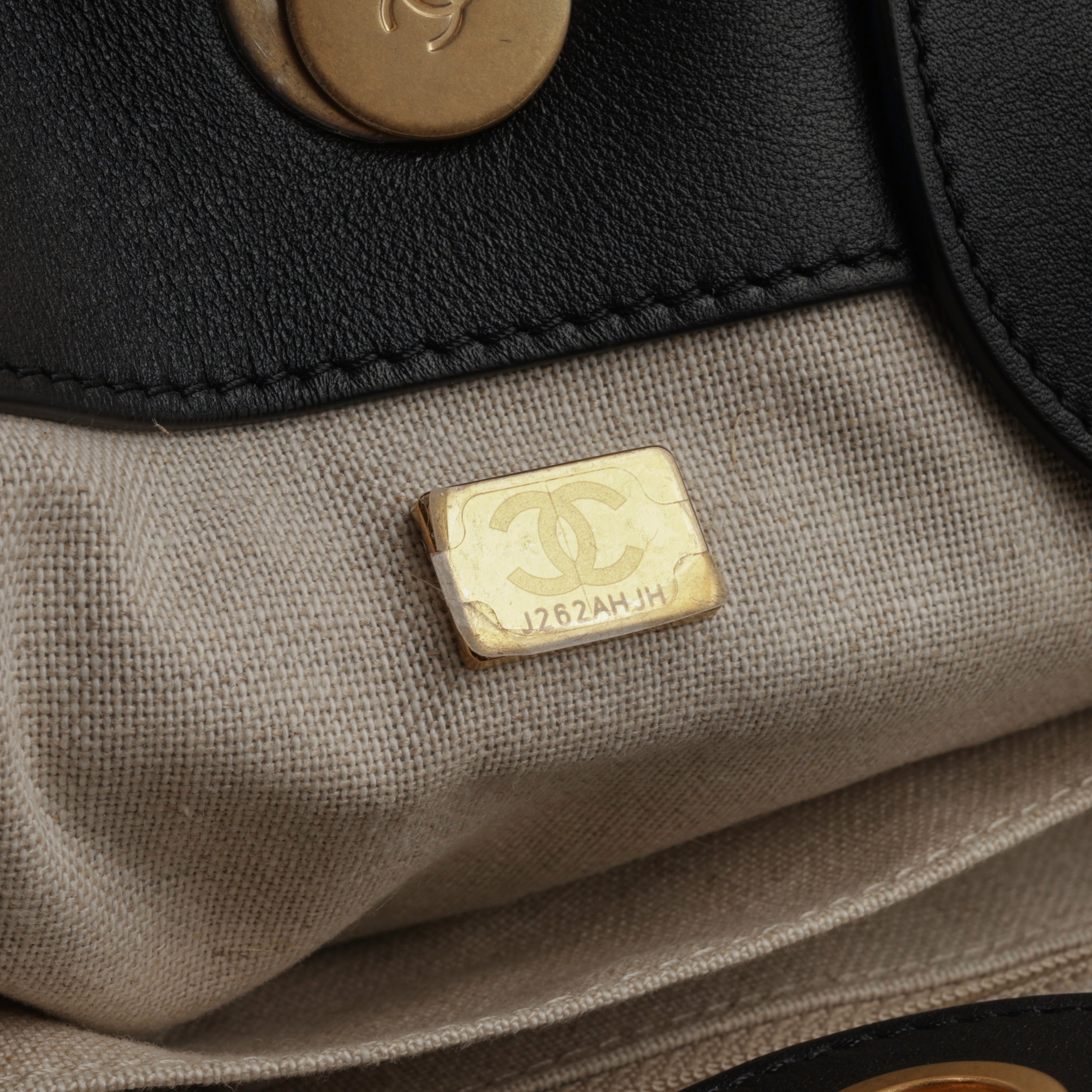 Chanel Large Deauville - Black Lambskin with Multicolor Logo | Antique Gold Hardware