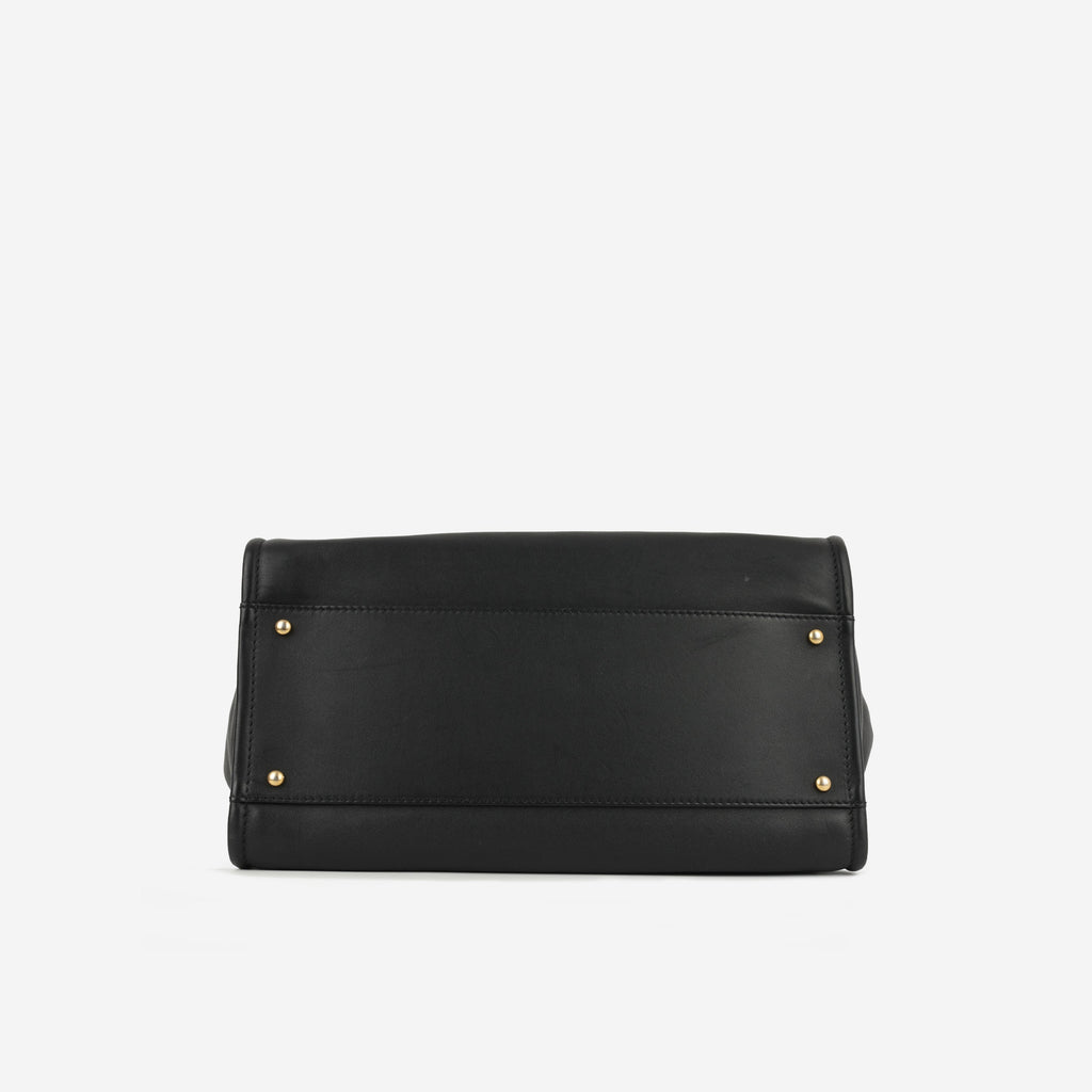 Chanel Large Deauville - Black Lambskin with Multicolor Logo | Antique Gold Hardware