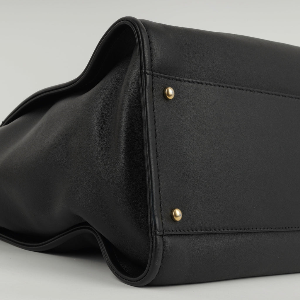 Chanel Large Deauville - Black Lambskin with Multicolor Logo | Antique Gold Hardware