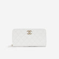 Chanel Zipped Long Wallet | Champagne Gold Hardware