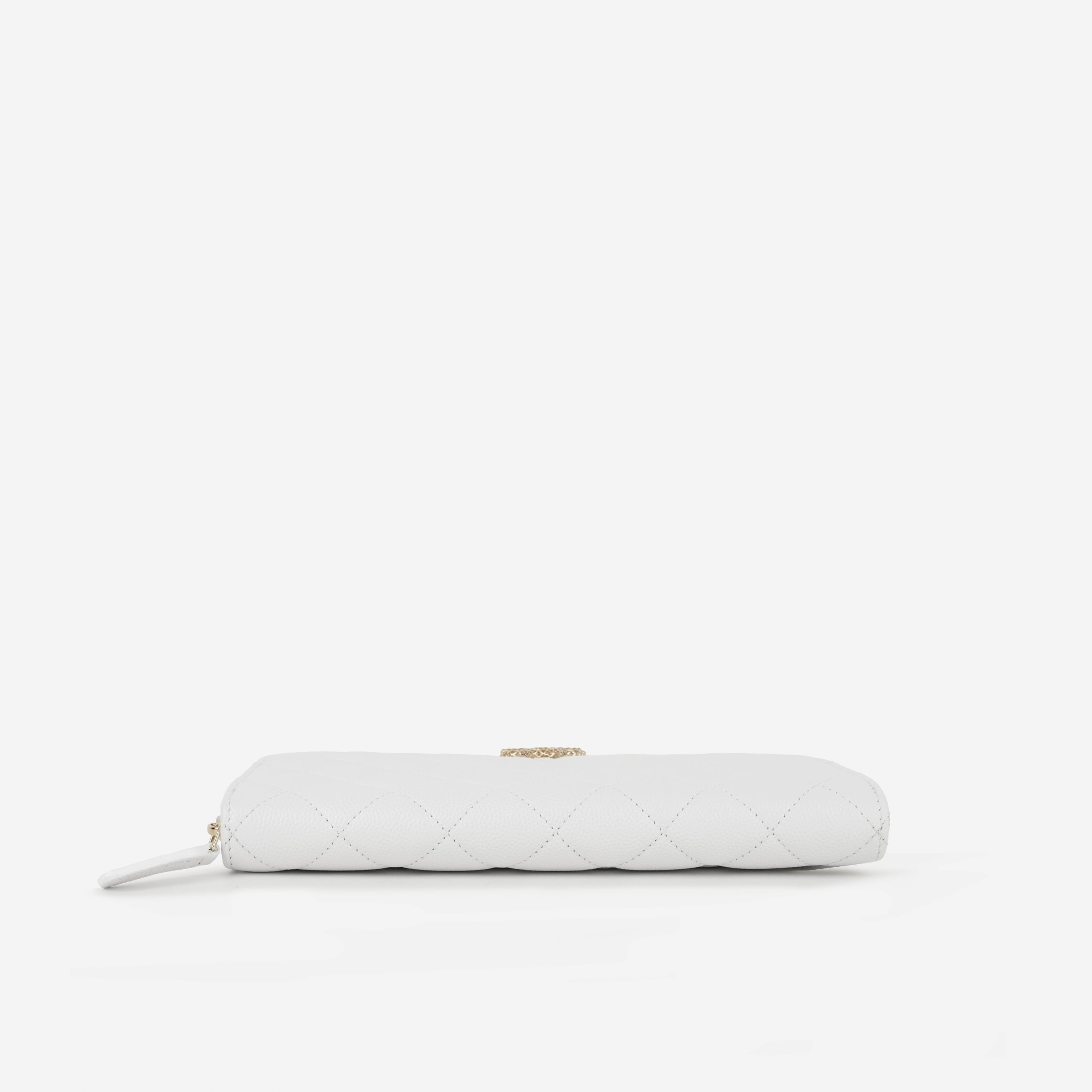 Chanel Zipped Long Wallet | Champagne Gold Hardware