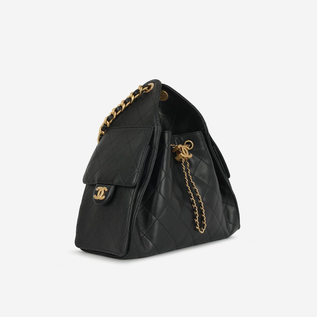 Chanel Small 25 Hobo - Black Caviar | Gold Hardware