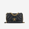 Chanel Small 19  Midnight Blue Lambskin | Gold & Silver Hardware