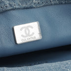 Chanel Square Camellia Heart Crush - Blue Embroidered Denim | Silver Hardware
