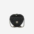 Chanel Large Heart Bag - Black Lambskin | Champane gold hardware