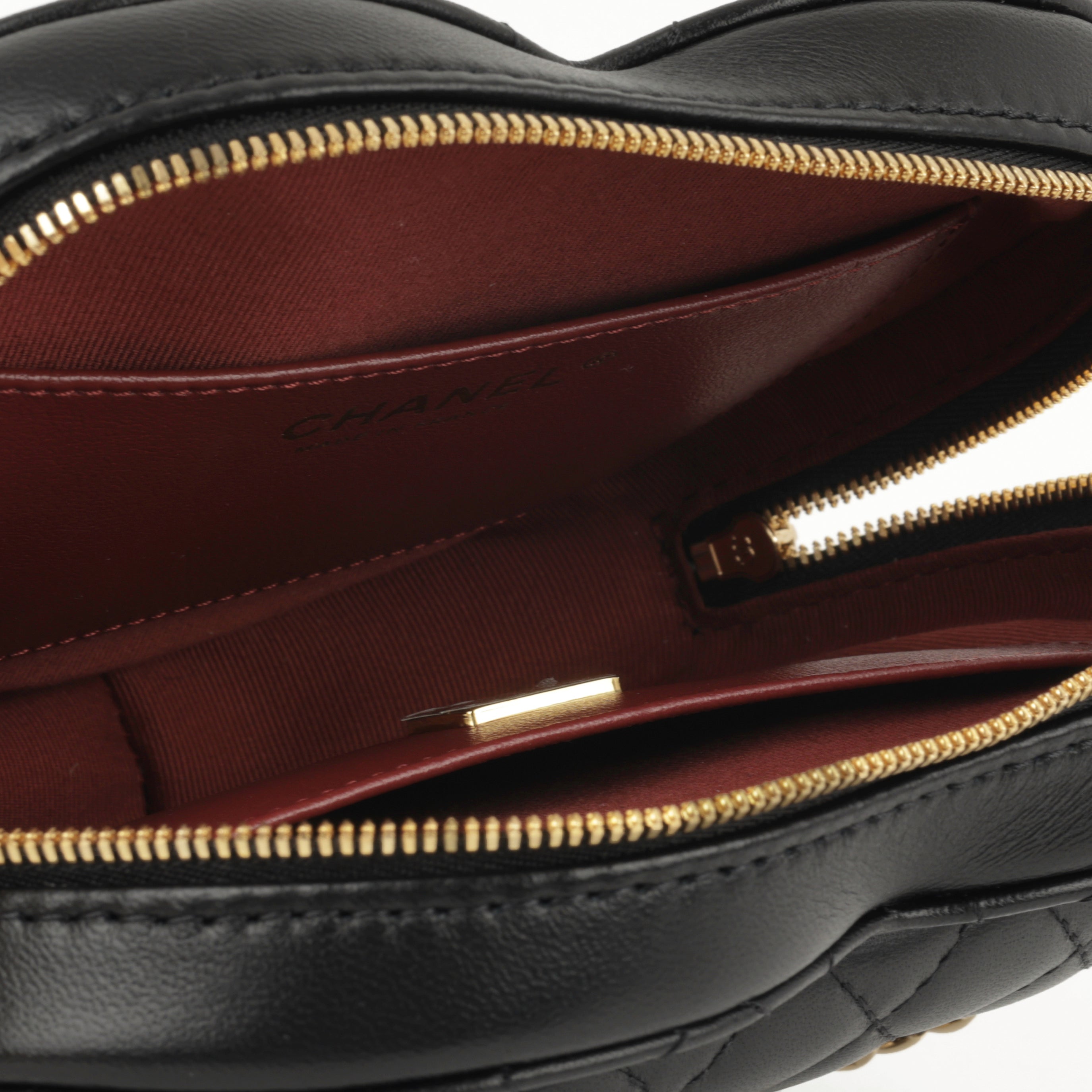 Chanel Large Heart Bag - Black Lambskin | Champane gold hardware