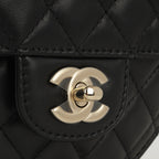 Chanel Large Heart Bag - Black Lambskin | Champane gold hardware