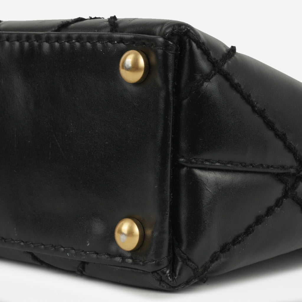 Chanel Small Surpique Stitch Tote | Black Calfskin